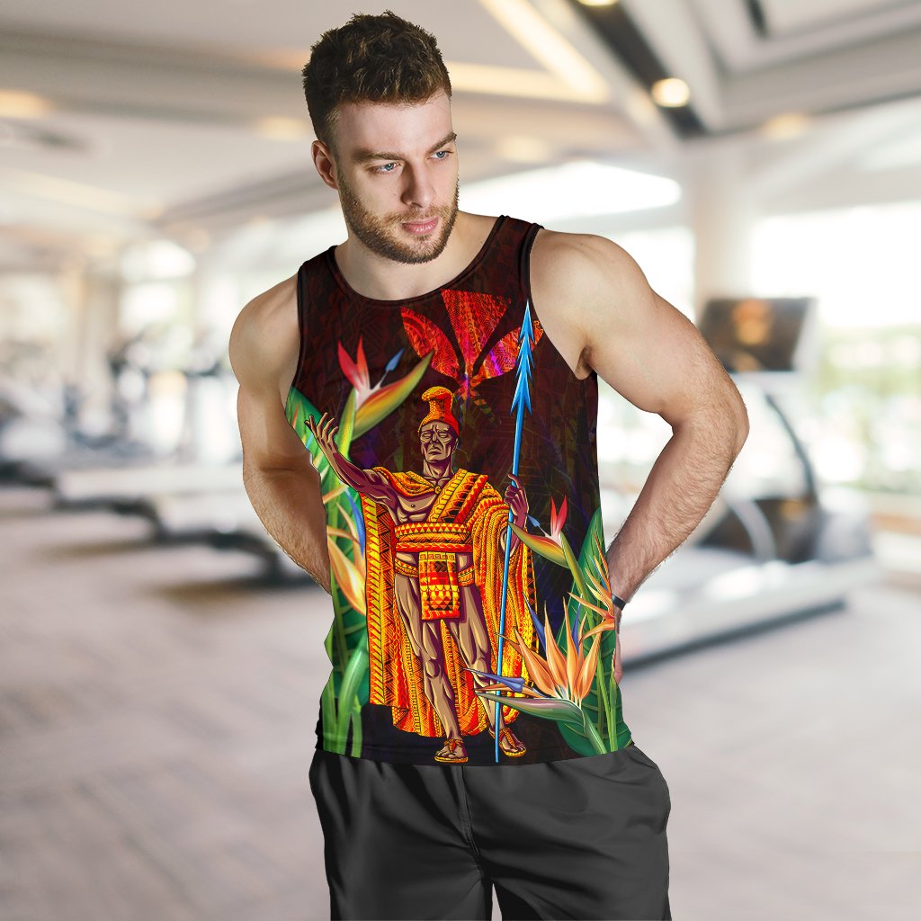 Hawaii Men's Tank Top - Hawaii King With Bird of Paradise - Polynesian Pride