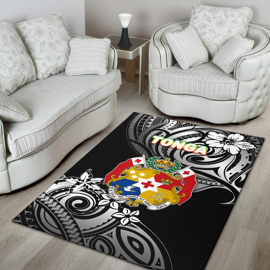 Mate Ma'a Tonga Rugby Area Rug Polynesian Unique Vibes - Black - Polynesian Pride