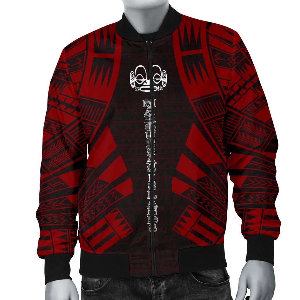 Marquesas Islands Men Bomber Jackets - Polynesian Tattoo Red - Polynesian Pride