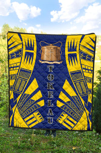 Tokelau Premium Quilt - Tokelau Coat Of Arms Polynesian Yellow Tattoo - Polynesian Pride