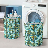Tropical Palm Trees Blue Hawaii Laundry Basket - Polynesian Pride