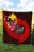 Papua New Guinea Premium Quilt - Polynesian Hook And Hibiscus (Red) - Polynesian Pride