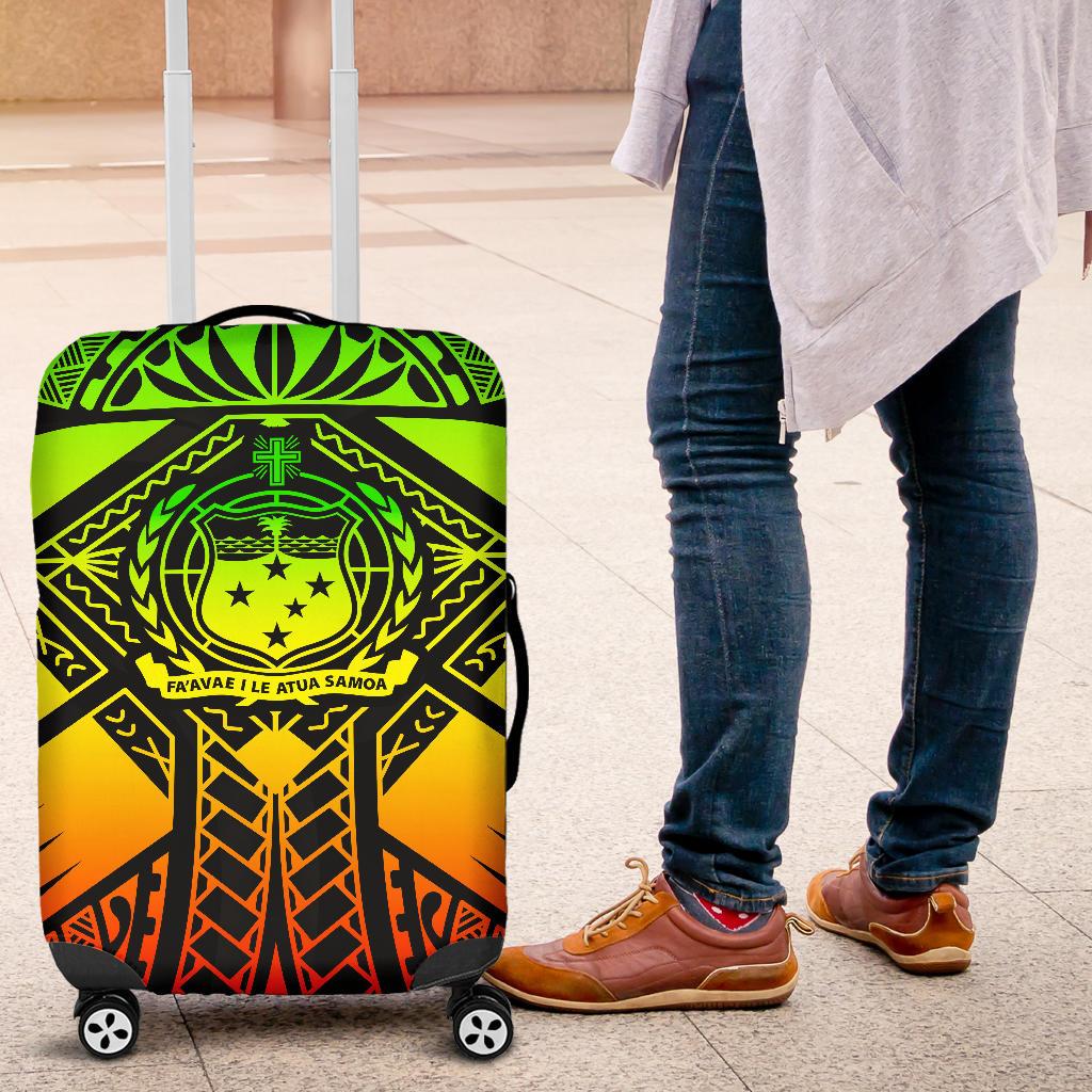 Samoa Polynesian Luggage Covers - Samoa Reggae Seal with Polynesian Tattoo - Polynesian Pride