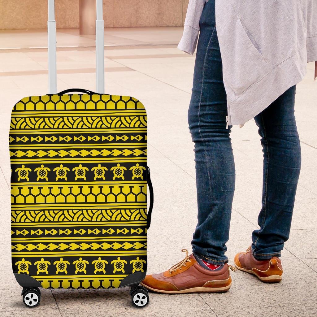 Polynesian Tattoo Tribal Yellow Luggage Covers - Polynesian Pride