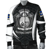 Nauru Polynesian Bomber Jacket (Men) - Nauru Spirit (White) - Polynesian Pride