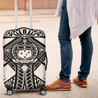 Samoa Polynesian Luggage Covers - Samoa White Seal with Polynesian Tattoo - Polynesian Pride
