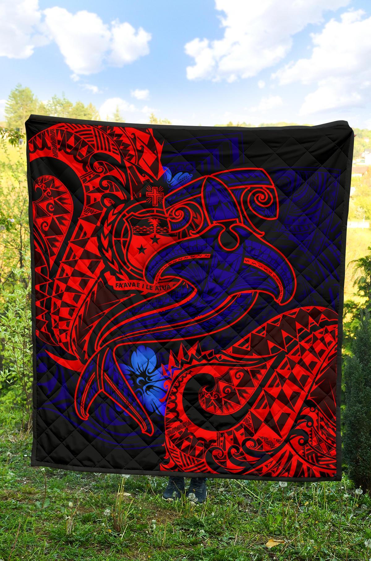 Samoa Quilt - Blue Shark Polynesian Tattoo - Polynesian Pride