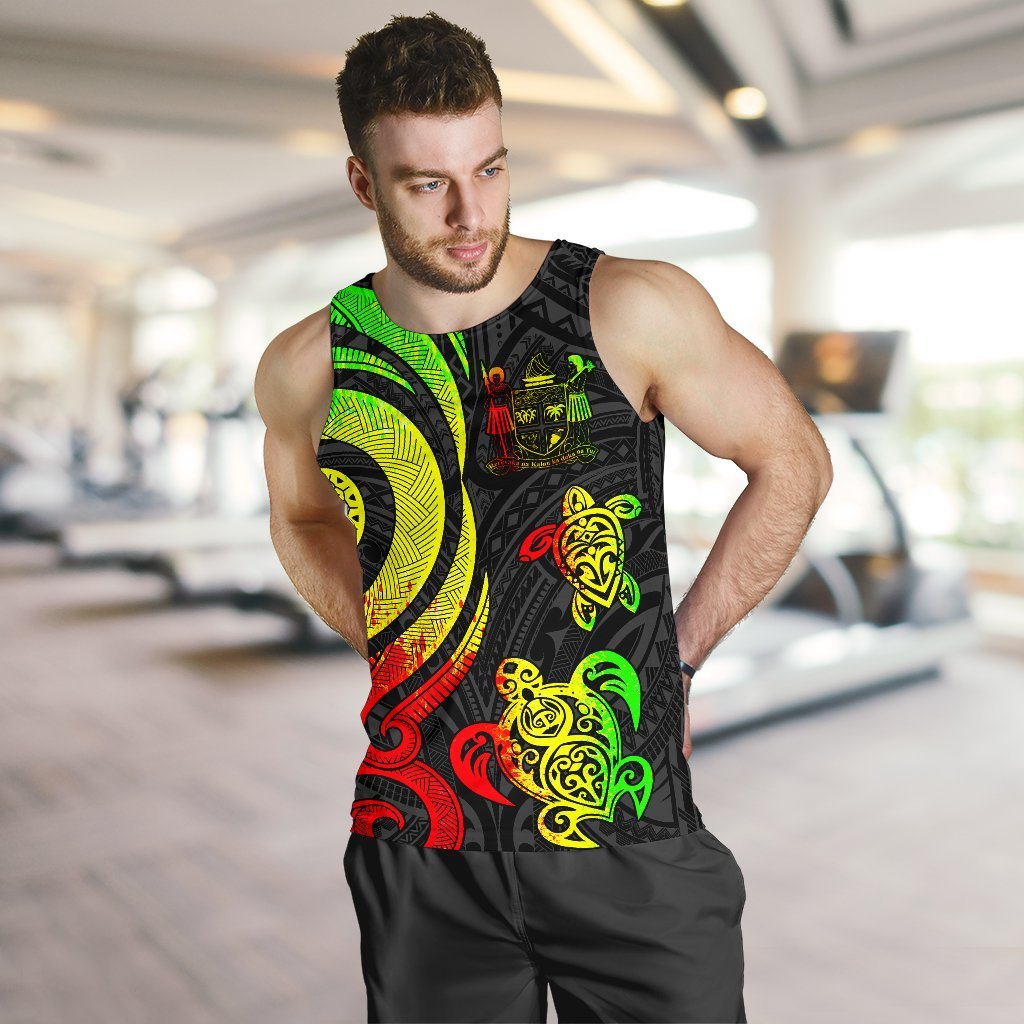Fiji Polynesian Men Tank Top - Reggae Tentacle Turtle Crest - Polynesian Pride
