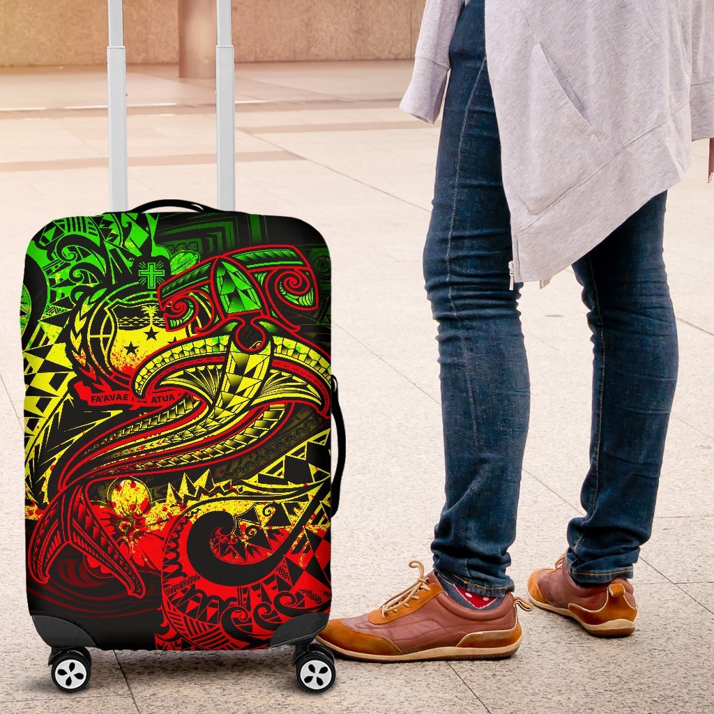 Samoa Luggage Covers - Reggae Shark Polynesian Tattoo - Polynesian Pride