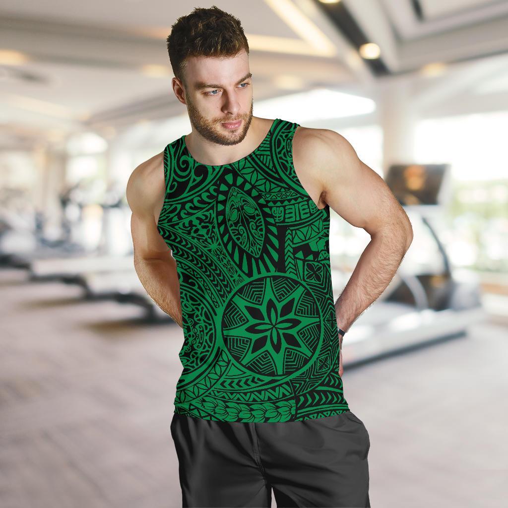 Polynesian Hawaiian Style Tribal Tattoo Green Hawaii Men's Tank Top - Polynesian Pride