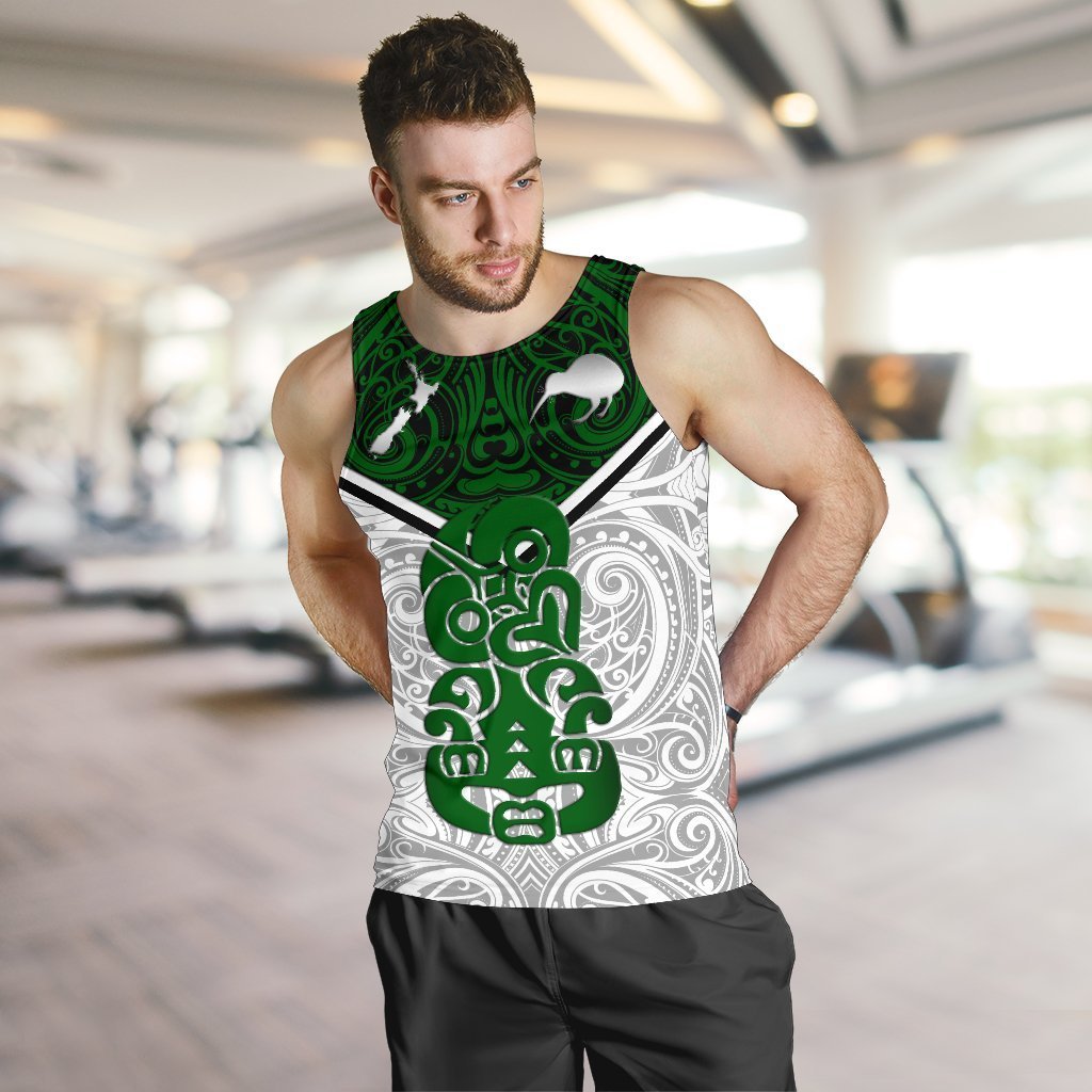 Combo Men Tank Top and Men Short New Zealand Maori Rugby Pride Version - White - Polynesian Pride