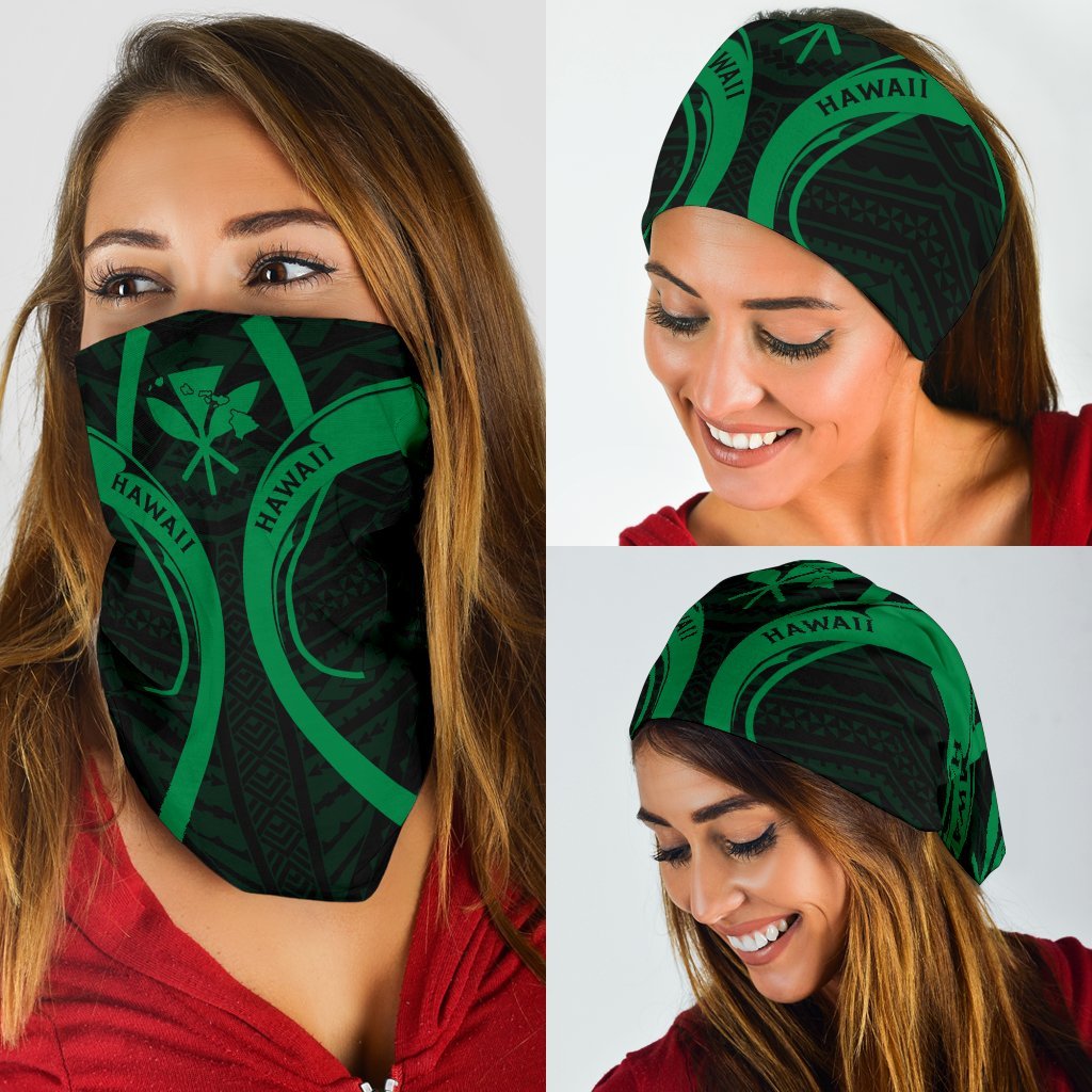 Hawaii Map Polynesian Kanaka Anchor Bandana 3 - Pack - Green - Polynesian Pride