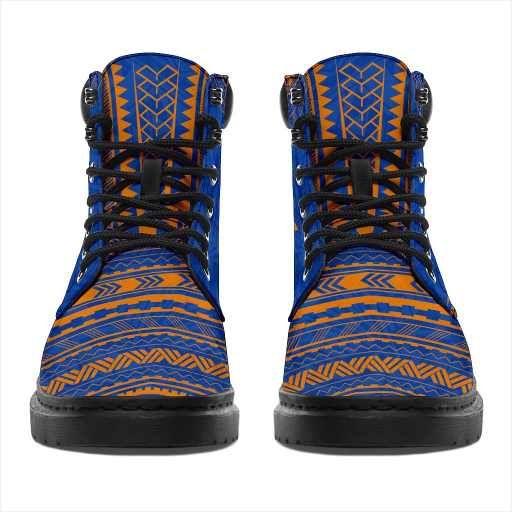 Marshall Islands Leather Boots - Polynesian Flag Chief Version - Polynesian Pride