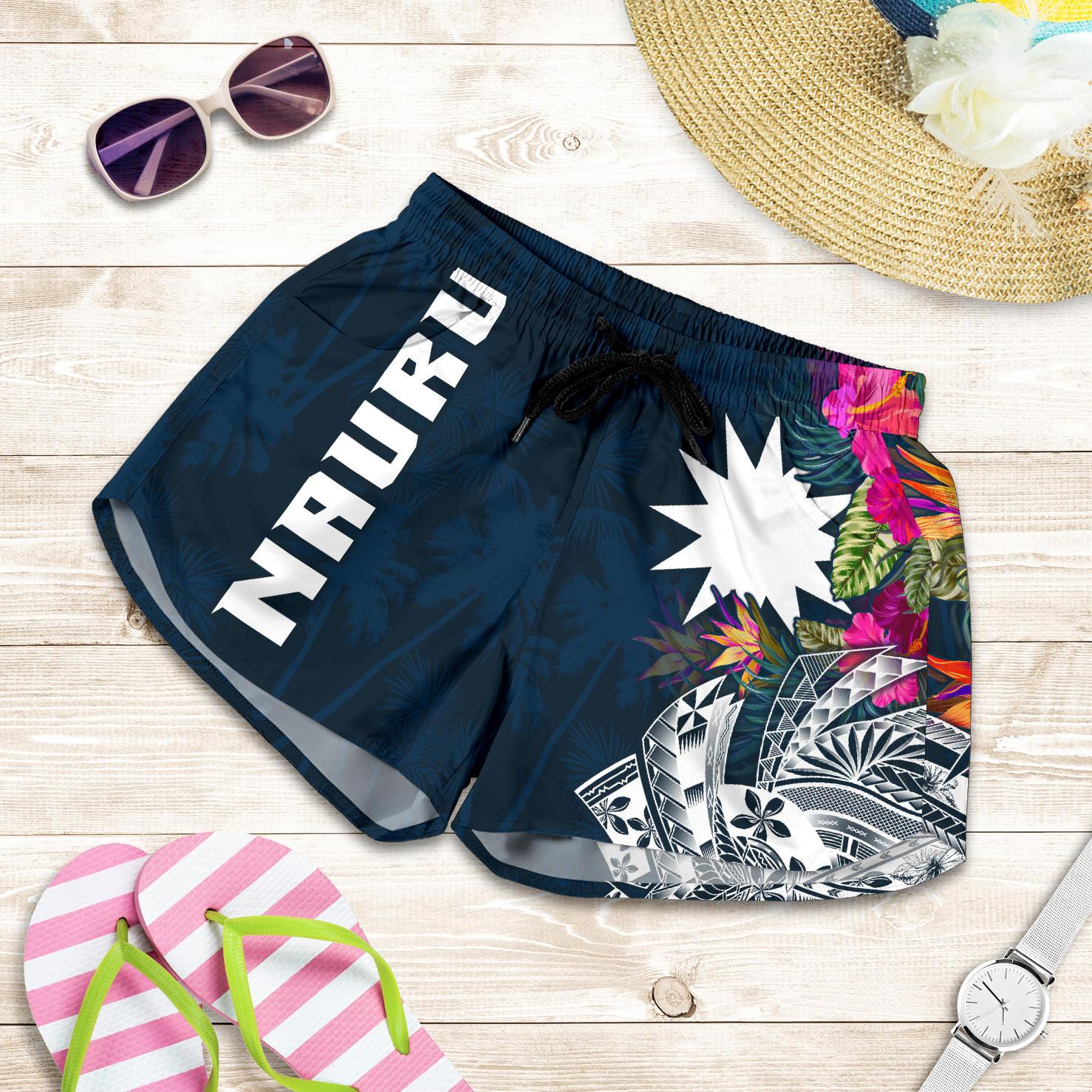 Nauru Women's Shorts - Summer Vibes Women Blue - Polynesian Pride