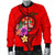 Fiji Polynesian Men's Bomber Jacket - Floral With Seal Red - Polynesian Pride