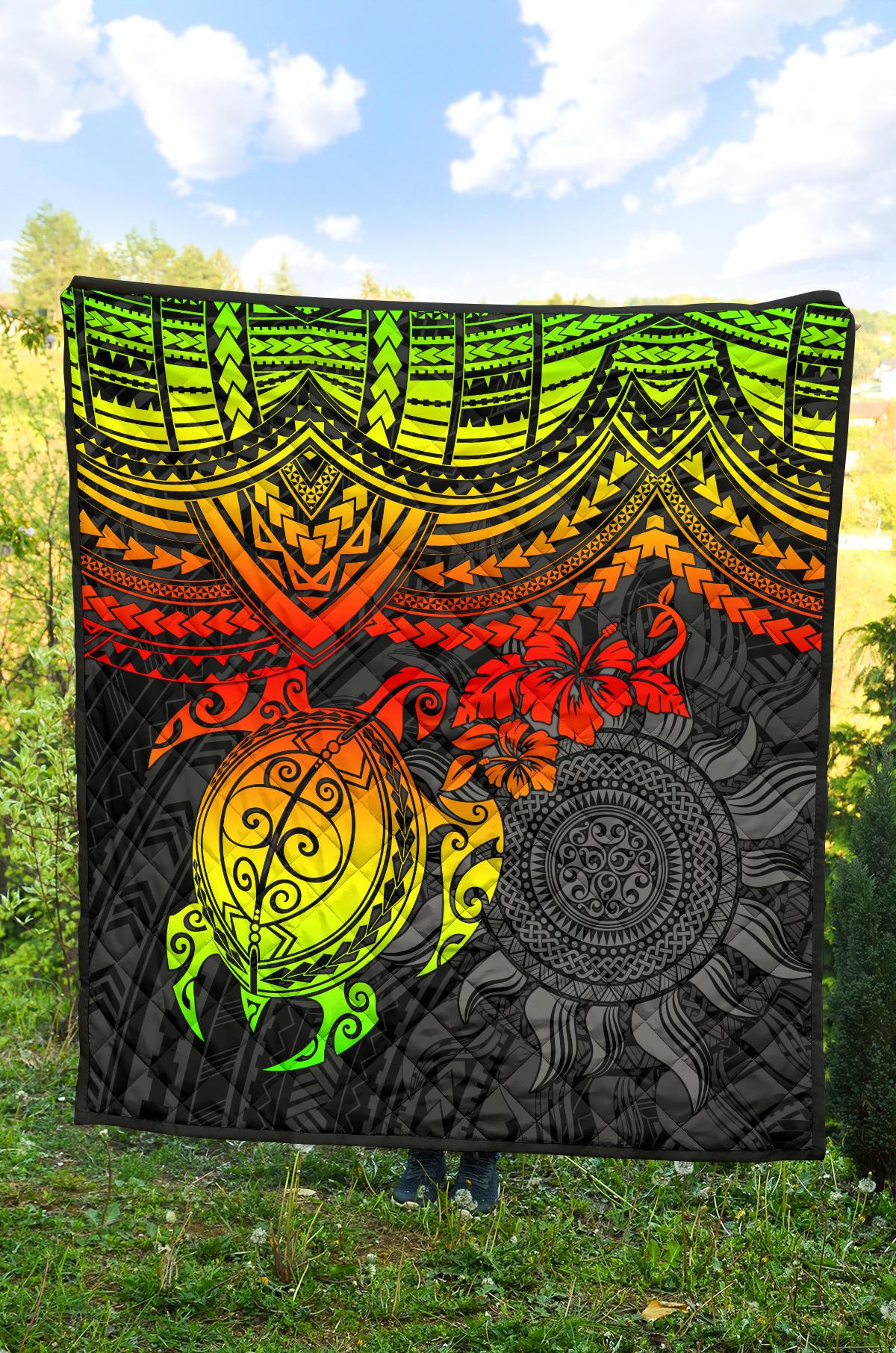 Polynesian Premium Quilt - Polynesian Reggae Turtle - Polynesian Pride