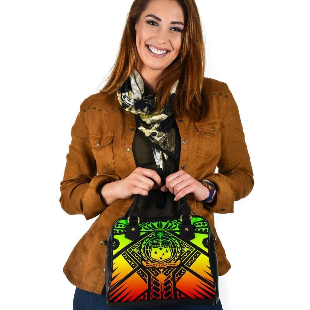 Samoa Polynesian Shoulder Handbag - Samoa Reggae Seal with Polynesian Tattoo - Polynesian Pride
