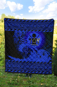 Cook Island Quilt Wave Blue Design - Polynesian Pride