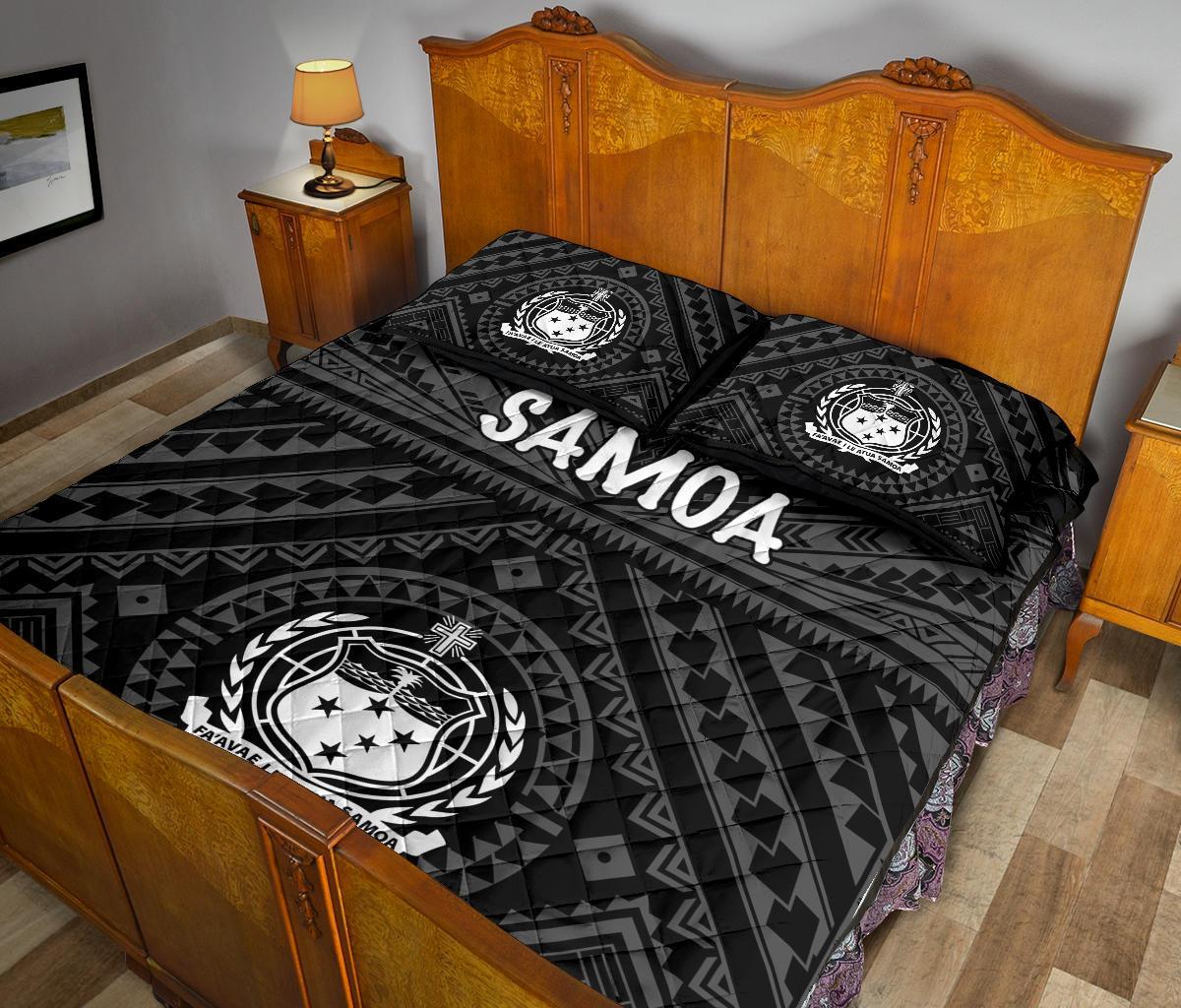 Samoa Quilt Bed Set - Samoa Seal In Polynesian Tattoo Style - Polynesian Pride