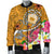 Samoa Bomber Jacket - Turtle Plumeria (Gold) - Polynesian Pride