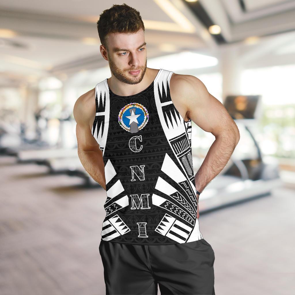 Northern Mariana Islands Men Tank Top - Polynesian Tattoo Black - Polynesian Pride