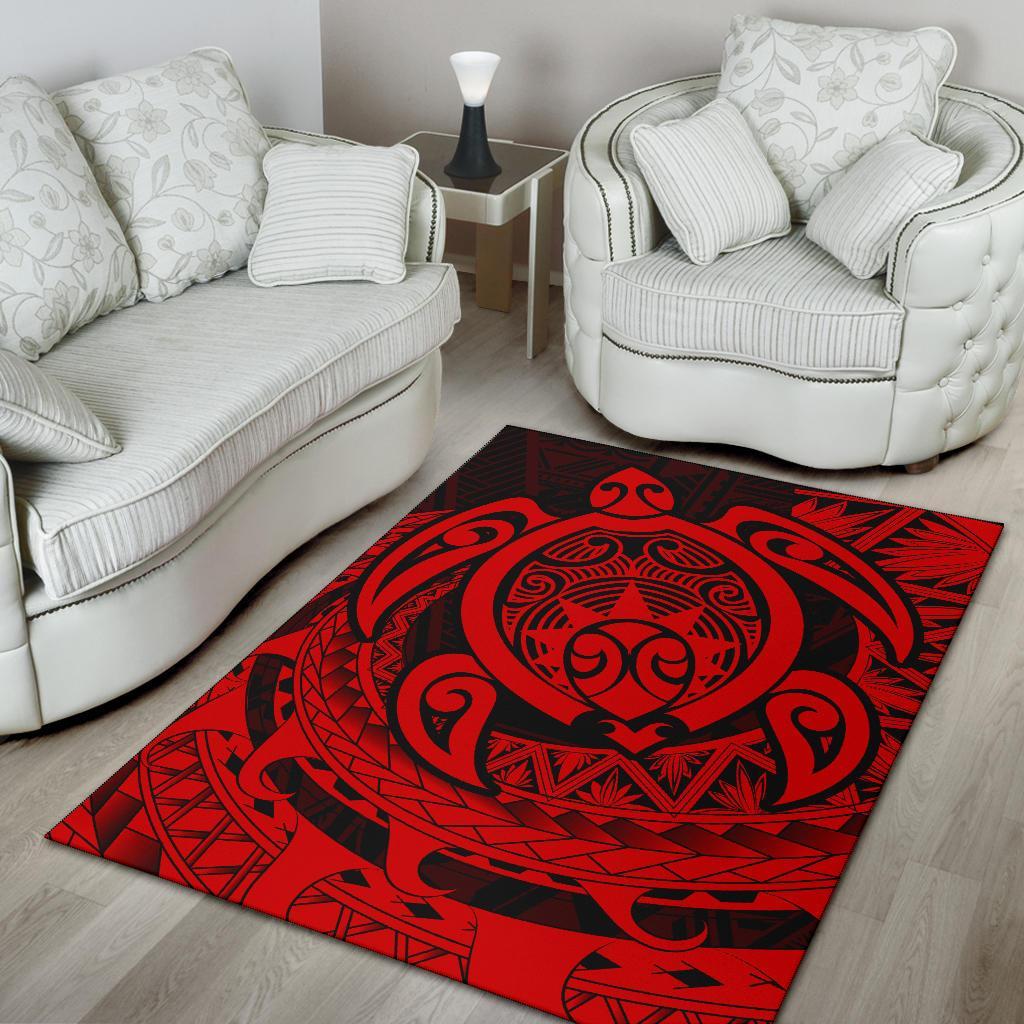 Hawaii Polynesian Turtle Rug - Red - Polynesian Pride