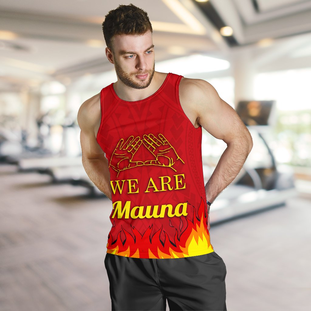 Hawaii Mauna Kea Men's Tank Top - Fire Version - Polynesian Pride