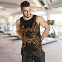 Federated States Of Micronesian Polynesian Men Tank Top Map Gold - Polynesian Pride