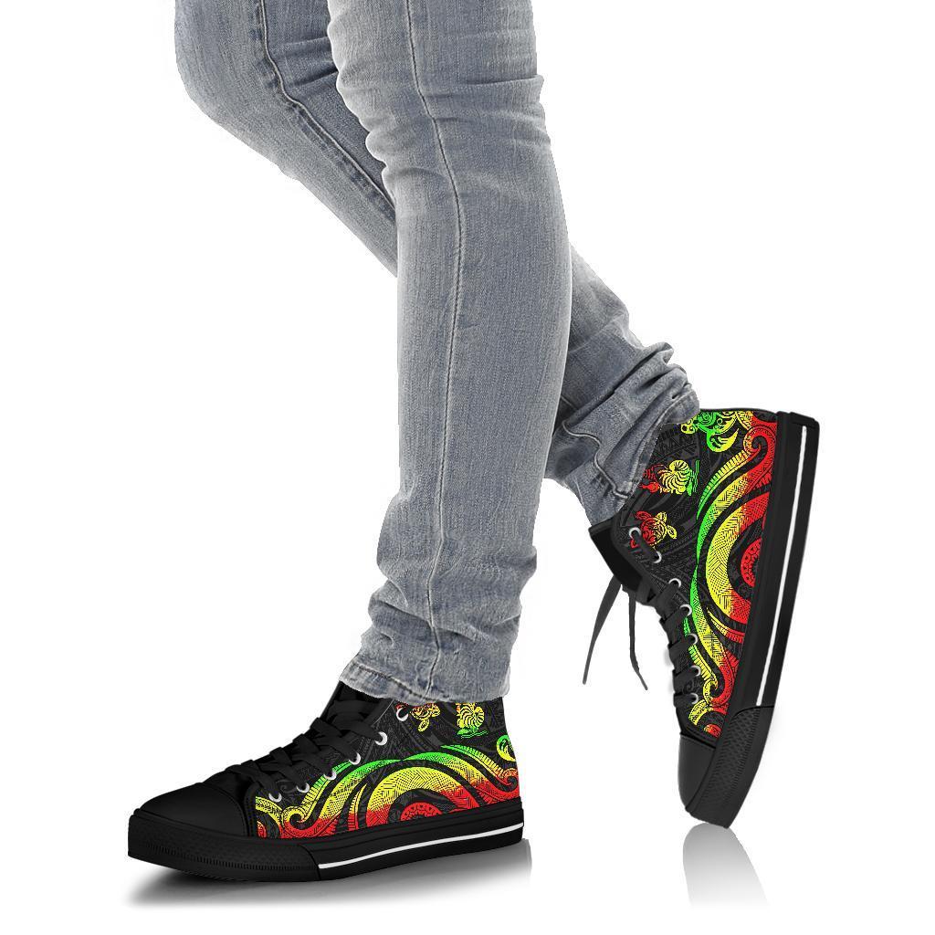 New Caledonia High Top Canvas Shoes - Reggae Tentacle Turtle - Polynesian Pride