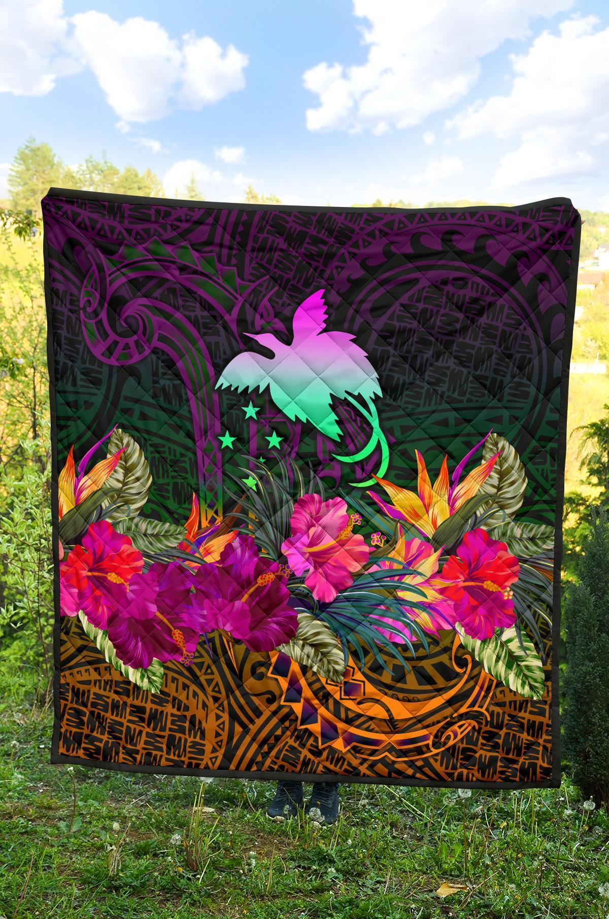 Papua New Guinea Premium Quilt - Summer Hibiscus - Polynesian Pride