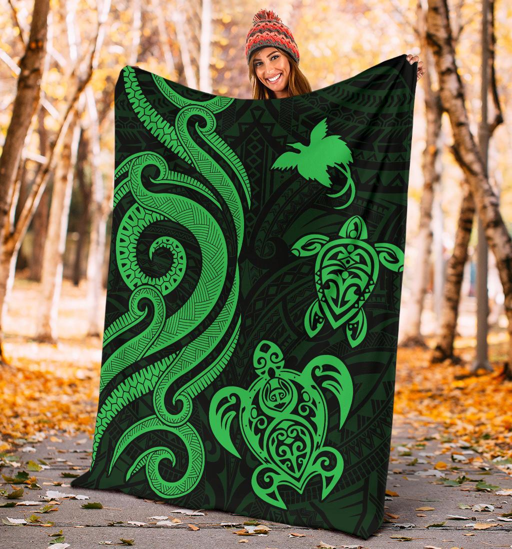 Papua New Guinea Premium Blanket - Green Tentacle Turtle - Polynesian Pride