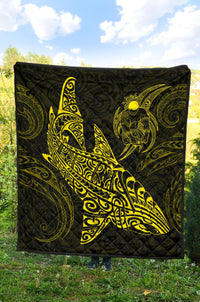Polynesian Quilt - Polynesian Yellow Shark Warrior Tattoo - Polynesian Pride
