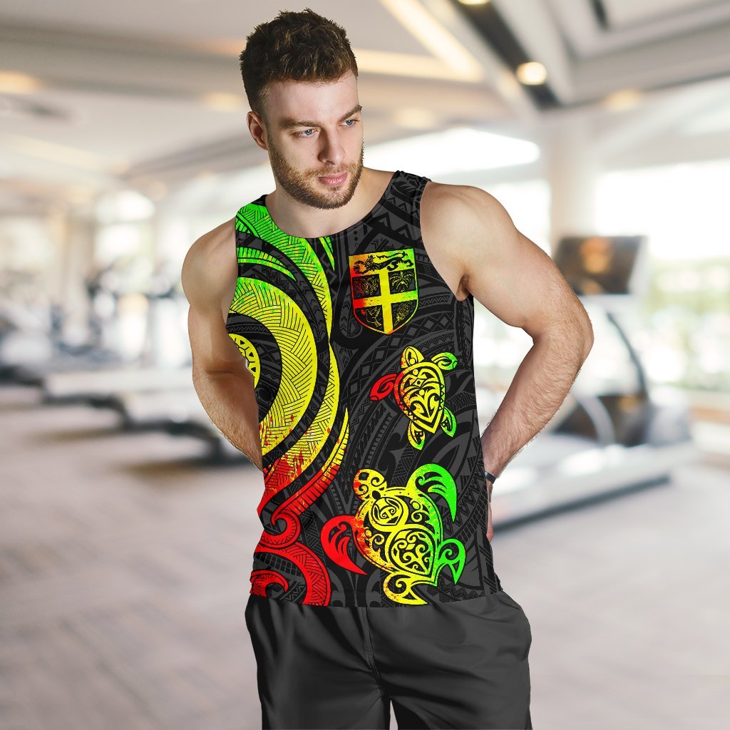 Fiji Polynesian Men Tank Top - Reggae Tentacle Turtle - Polynesian Pride