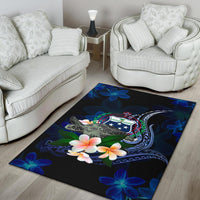 Samoa Polynesian Area Rug - Turtle With Plumeria Flowers - Polynesian Pride