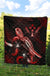 Kosrae Polynesian Premium Quilt - Turtle With Blooming Hibiscus Red - Polynesian Pride