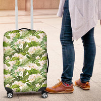 Tropical Plumeria White Luggage Cover - Polynesian Pride