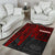 Samoa Area Rug - Samoa Seal With Polynesian Pattern In Heartbeat Style (Red) - Polynesian Pride