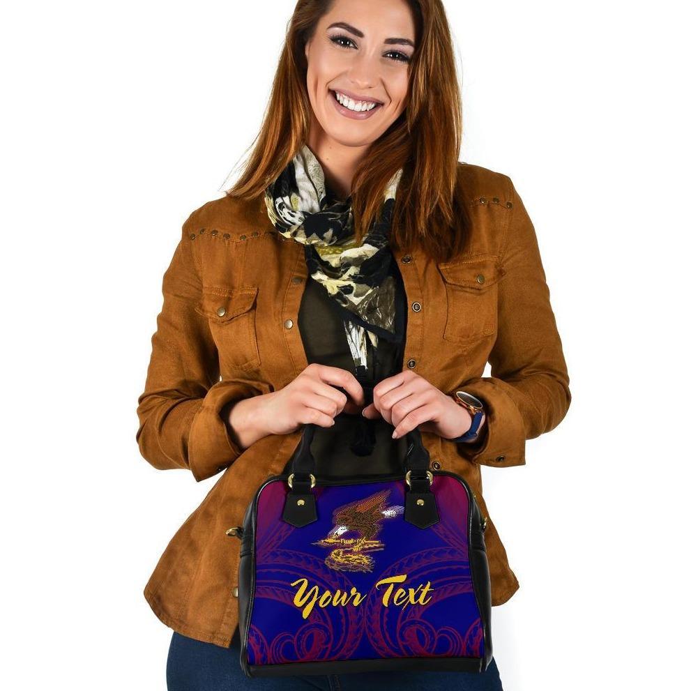 American Samoa Polynesian Custom Personalised Personalized Shoulder Handbags - Bald Eagle (Blue - Red) One Size Blue - Polynesian Pride