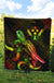 Kosrae Polynesian Premium Quilt - Turtle With Blooming Hibiscus Reggae - Polynesian Pride