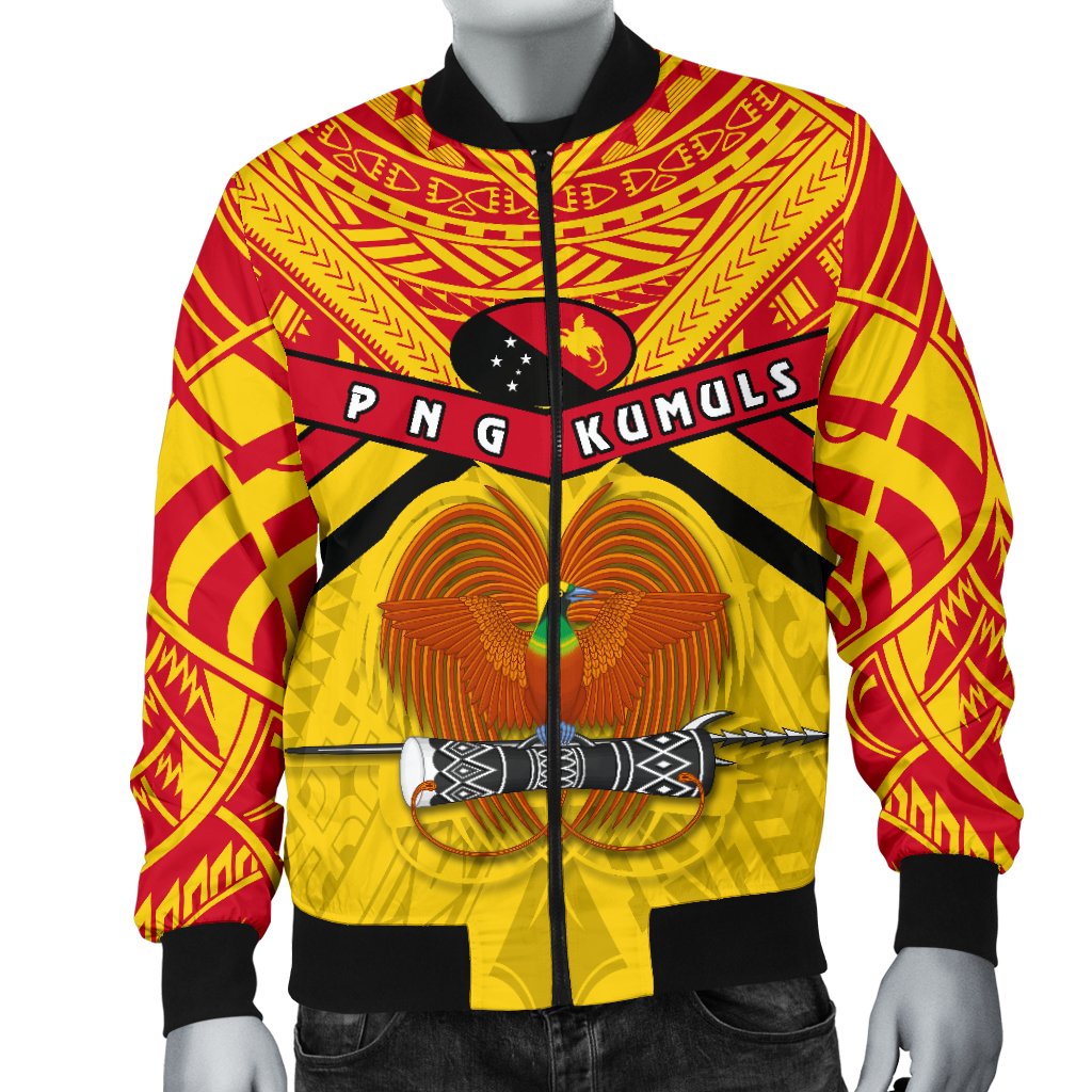 Papua New Guinea Rugby Men Bomber Jacket PNG - The Kumuls - Polynesian Pride