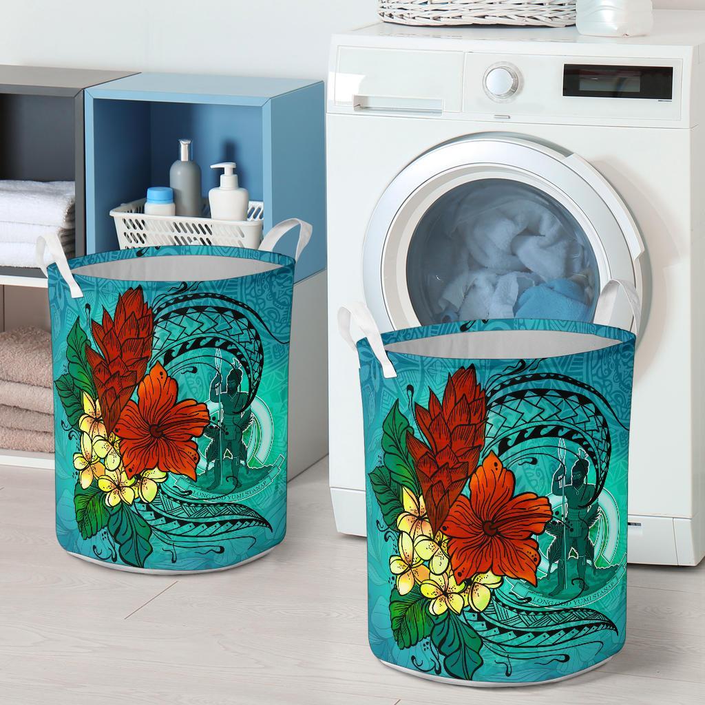 Vanuatu Laundry Basket - Tropical Flowers Style - Polynesian Pride
