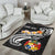 Tonga Custom Personalised Area Rug - Tonga Seal Polynesian Patterns Plumeria (Black) - Polynesian Pride