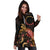 Cook Islands Polynesian Hoodie Dress - Turtle With Blooming Hibiscus Gold - Polynesian Pride