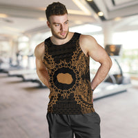 Cook Islands Polynesian Men Tank Top Map Gold - Polynesian Pride