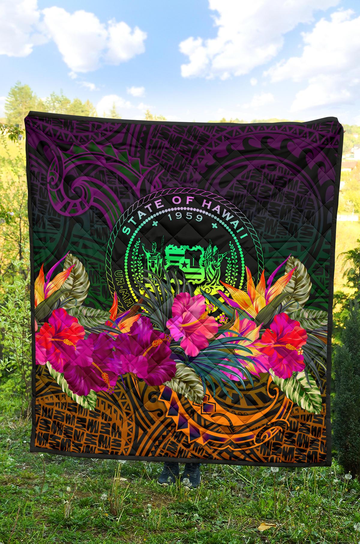 Polynesian Hawaii Premium Quilt - Summer Hibiscus - Polynesian Pride