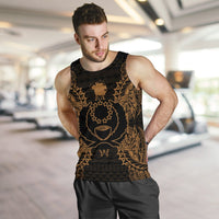 Pohnpei Polynesian Men Tank Top Map Gold - Polynesian Pride