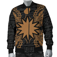Nauru Polynesian Men's Bomber Jacket Map Gold - Polynesian Pride