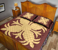 Hawaiian Quilt Bed Set Royal Pattern - Coral - A2 Style - Polynesian Pride