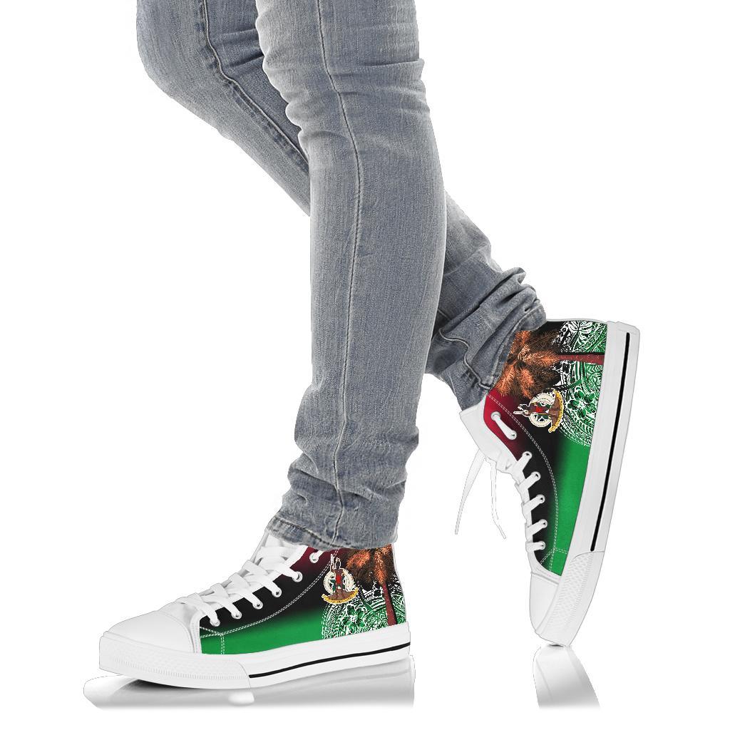 Vanuatu High Top Shoes Polynesian Palm Tree Flag - Polynesian Pride