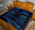 Aotearoa Quilt Bed Set Blue Maori Manaia With Silver Fern - Polynesian Pride